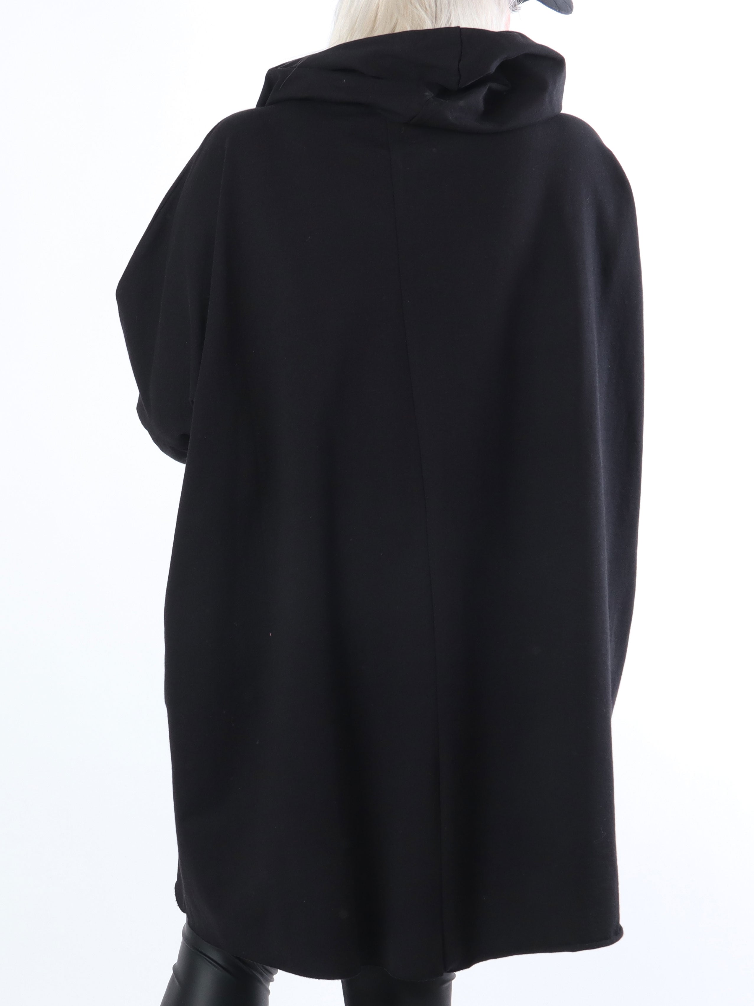 Rock - Cool plus size kjole med hætte og tekst